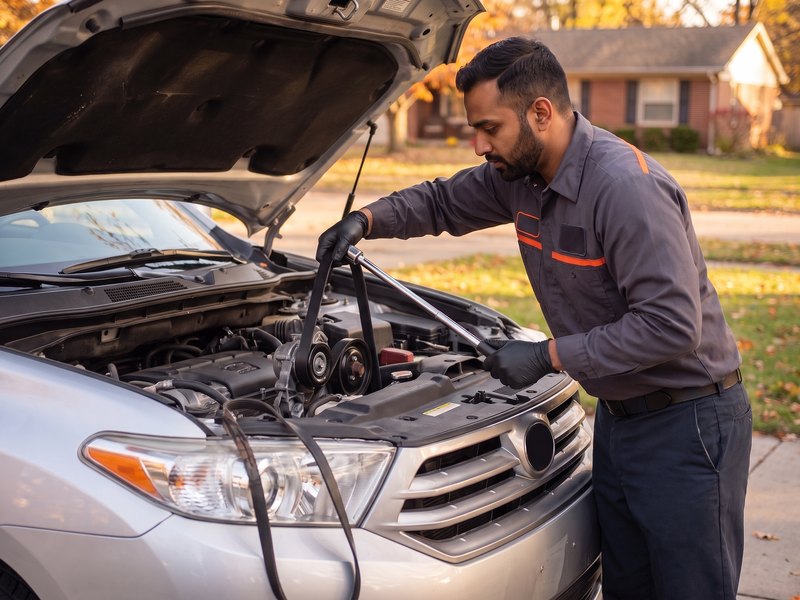 Belts & hoses being carried out by an RM3 Automotive technician